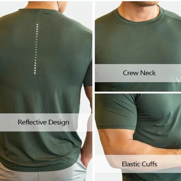 T-shirt Men's Gym Workout Training Muscle Sport Fitness Active Short Sleeve - Picture 5 of 8